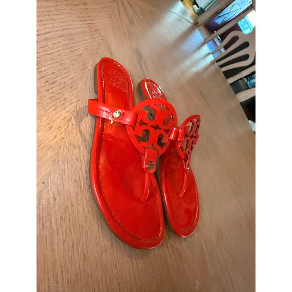 Tory Burch patent leather miller thong sandal in blazing red size 9 - Picture 3 of 12